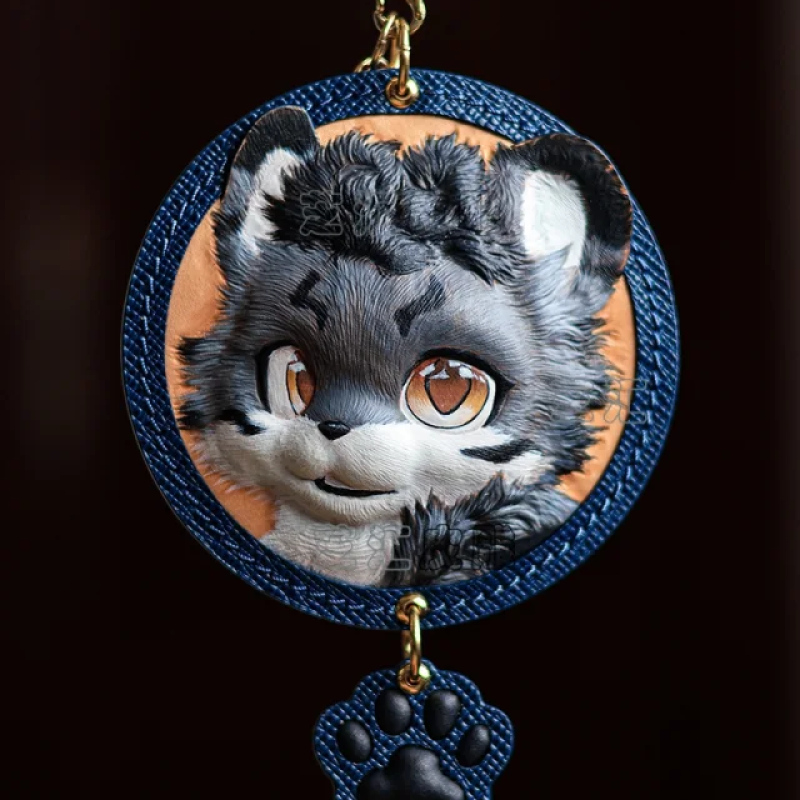 Custom Pet Leather Keychain — Hand-Carved from Your Pet’s Photo